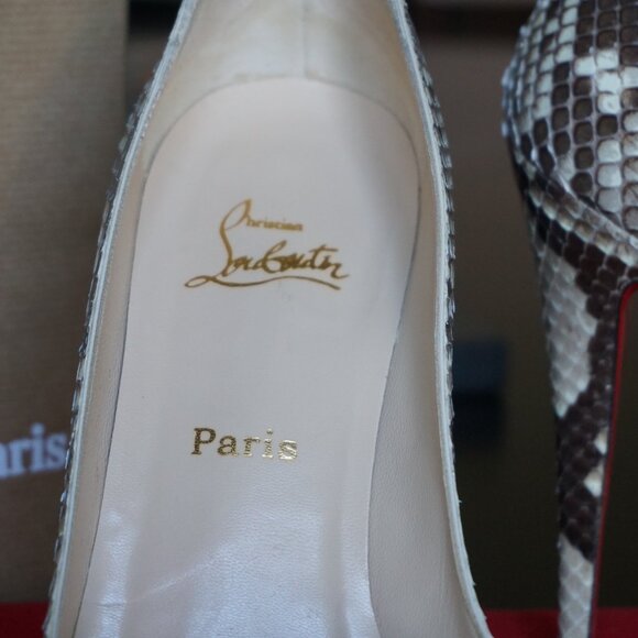AUTHENTIC Christian Louboutin Very Prive 120 Python/Kid - Picture 5 of 7